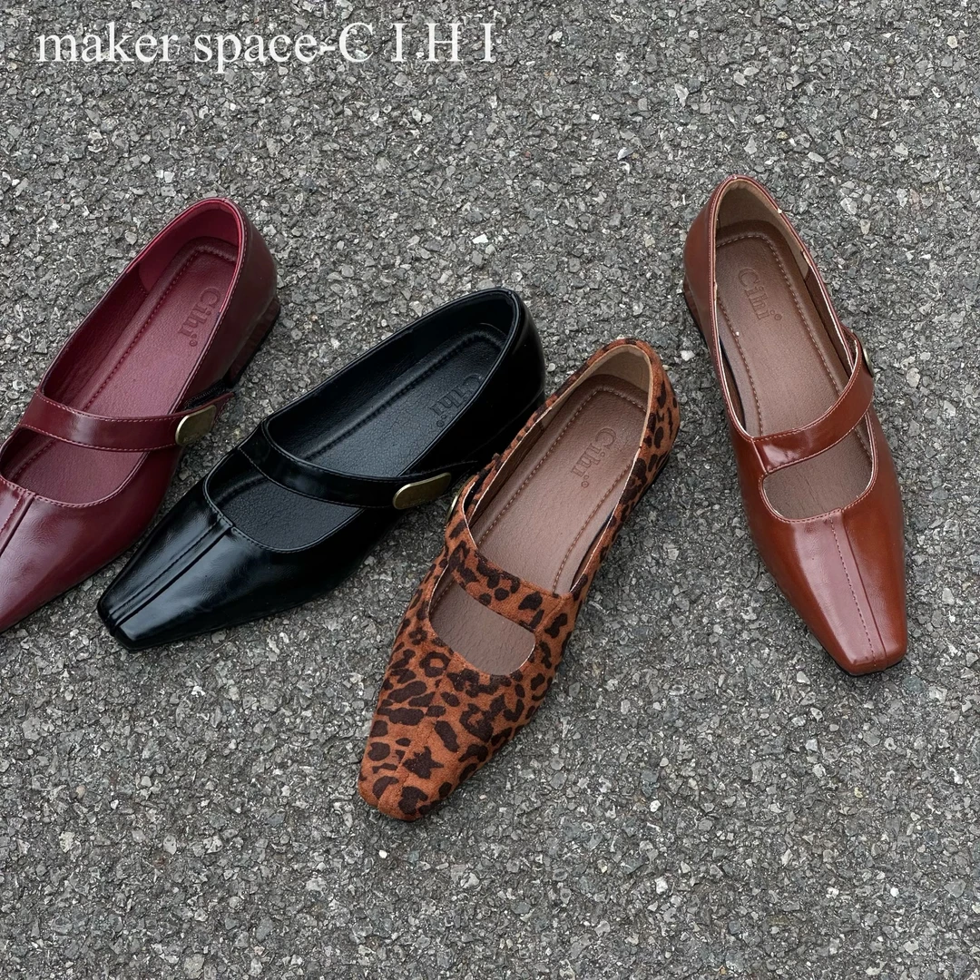 Cihi設計'makerspace'-629-1【栖木里】獨家高定一字扣玛丽珍单鞋