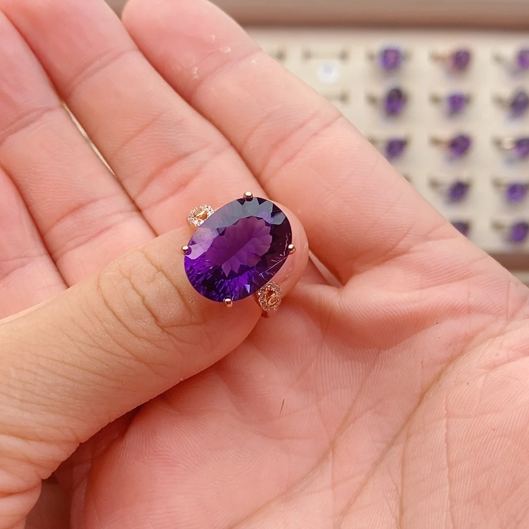 紫晶天然无优化紫水晶银S925镶嵌一**?