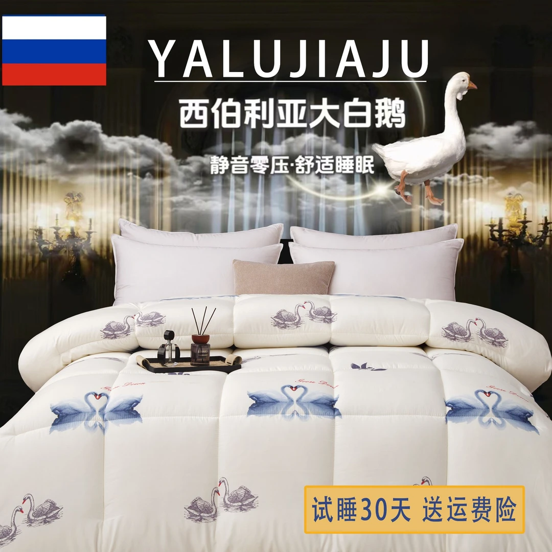 【YALUJIAJU】香港品牌大鹅被鹅羽丝绒200*230cm六斤（30天试睡）