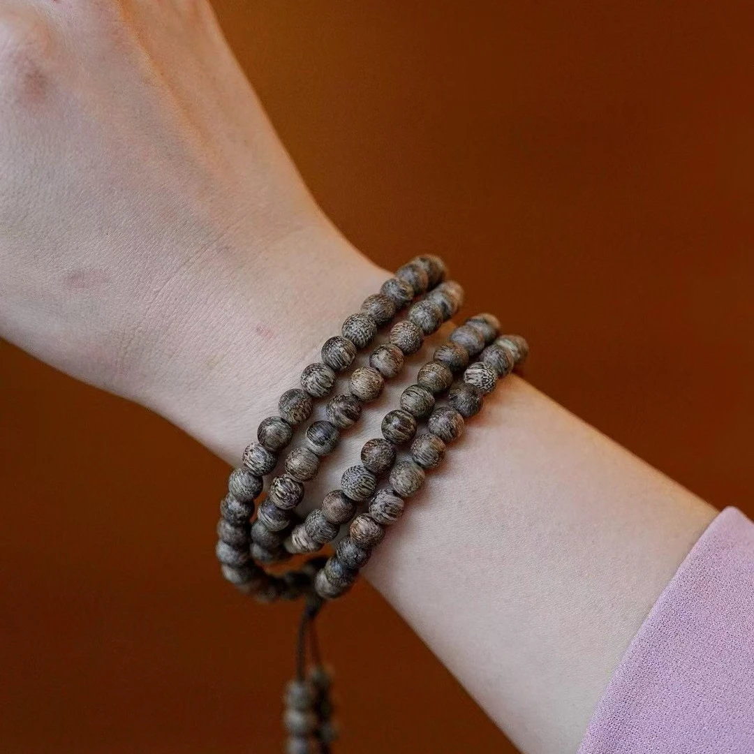 野生越南芽庄棋楠沉香沉水0.6多圈手串