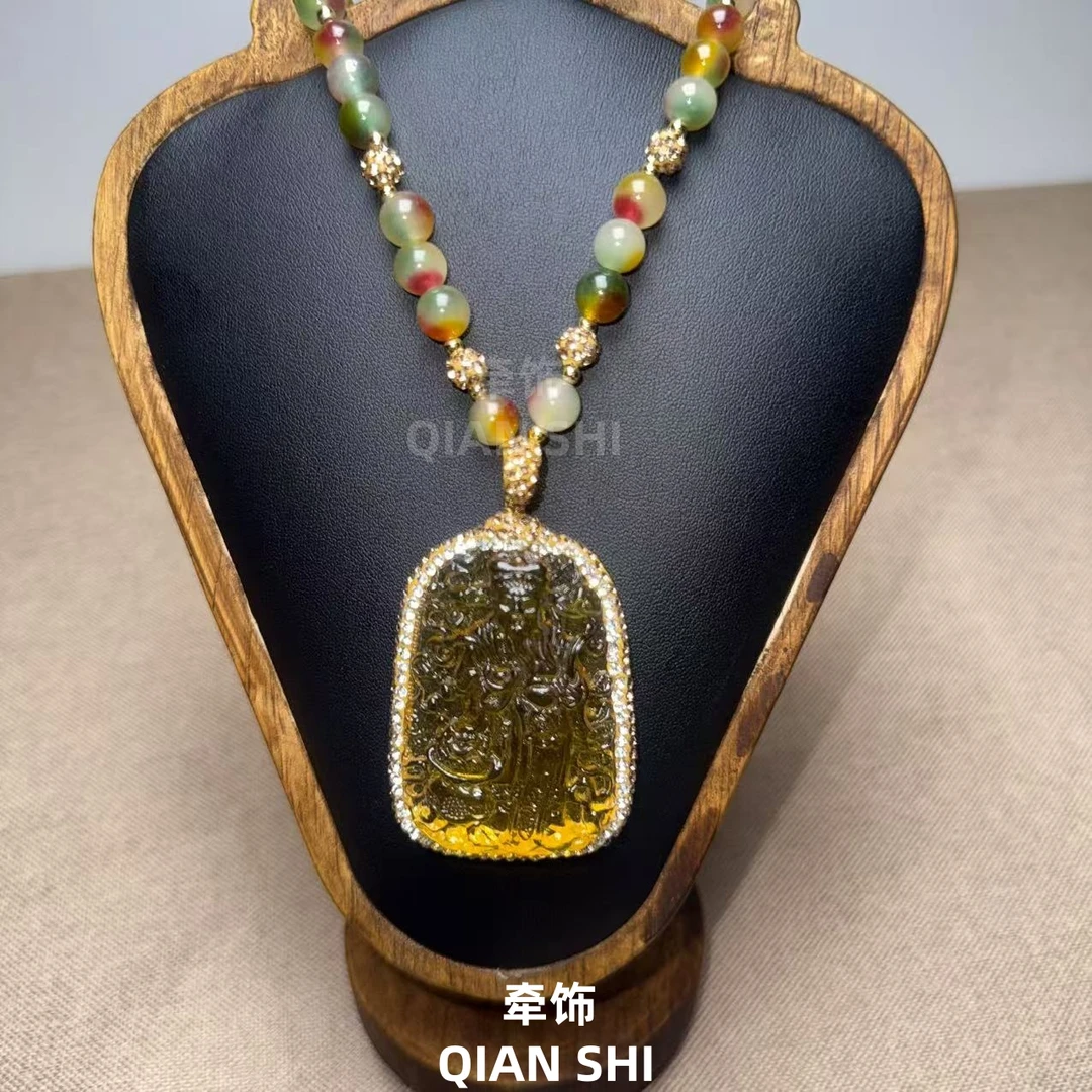 铜合金项链 项链原创轻奢长款百搭财神牌招财毛衣链女