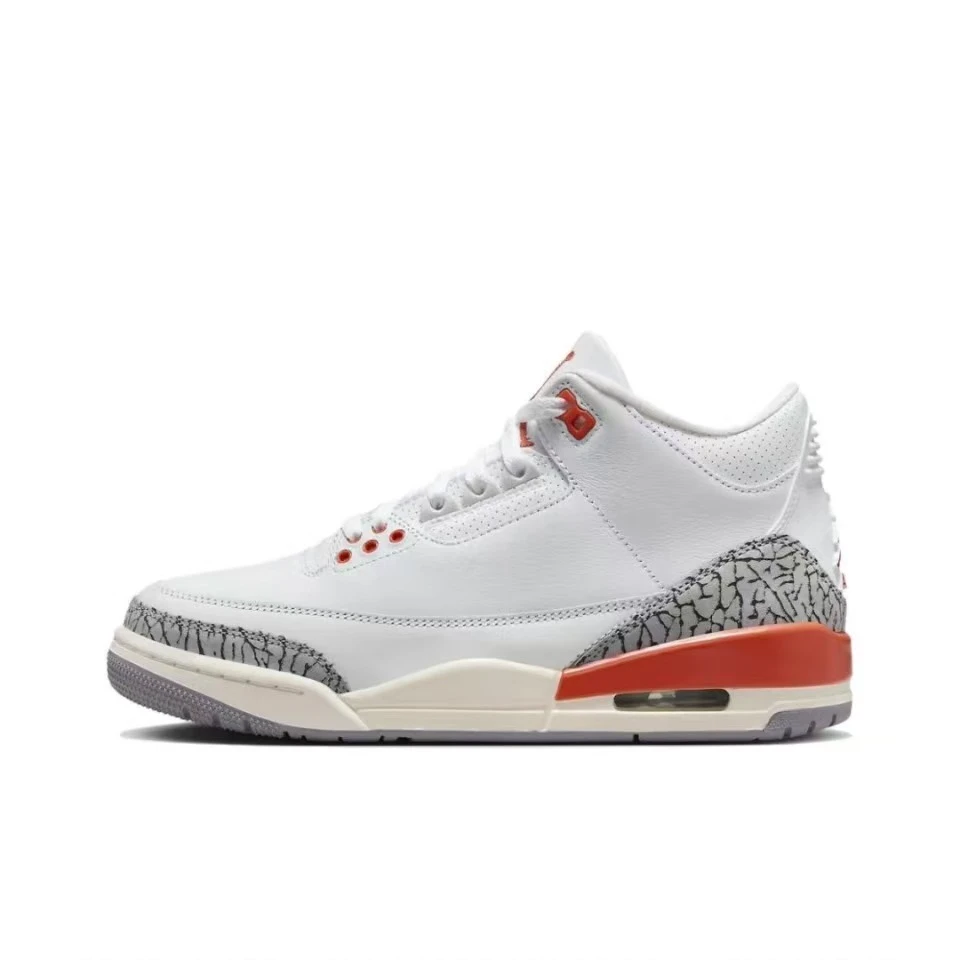 NIKE Jordan Air Jordan 3 中帮 复古篮球鞋女款白红灰CK9246-121