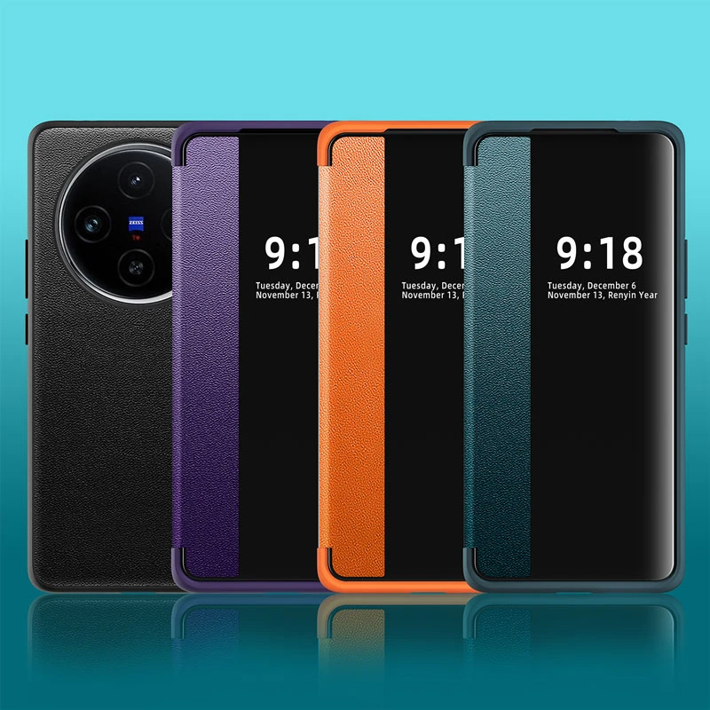 晨炘vivox100手机壳vivox100pro保护套翻盖式皮套新款素皮外壳
