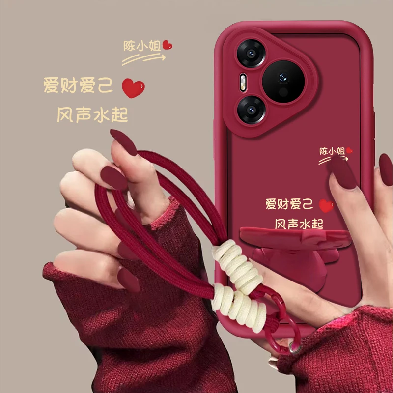 爱财爱己百家姓定制适用于华为pura70手机壳网红支架创意防摔女款