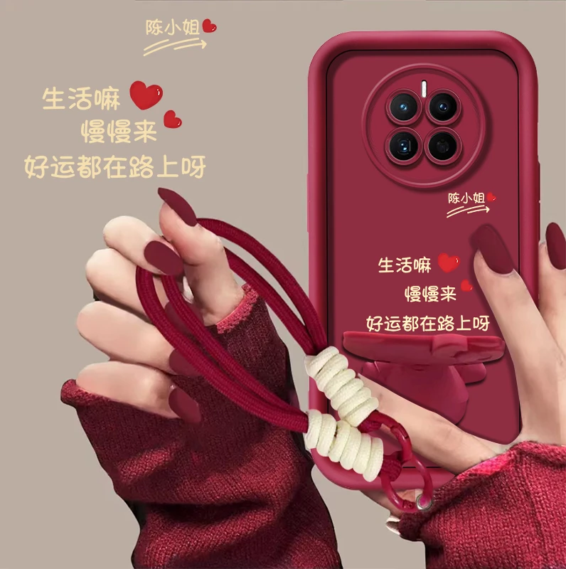 适用于【华为mate50】生活嘛百家姓定制手机壳猫咪支架创意防摔女款