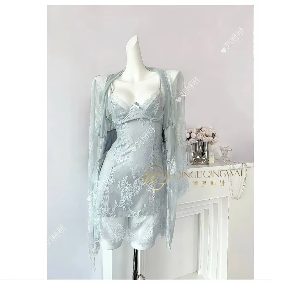 刘掰掰【一见倾心】性感蕾丝吊带睡裙女士夏季纯欲风可外穿睡衣薄款