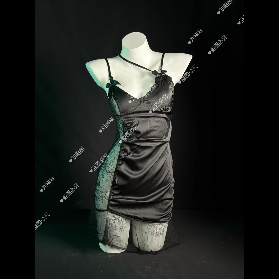 刘掰掰【梦幻】时尚气质蕾丝性感夏季薄款宫廷露背纯欲风性感睡裙