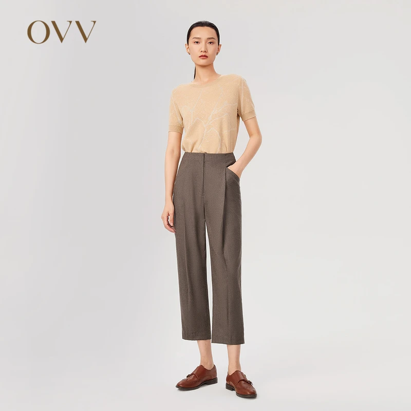 【意大利进口VBC】OVV秋冬精纺斜纹绵羊毛微弹九分裤GKCAJ31106A