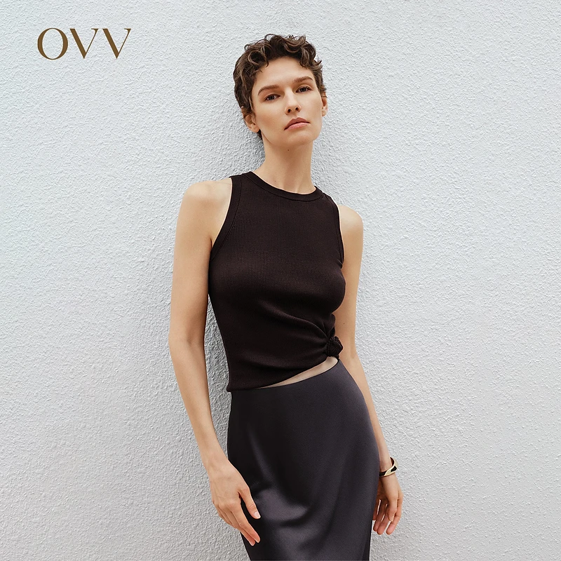 OVV春夏新款女装基础易搭运动修身休闲无袖背心
