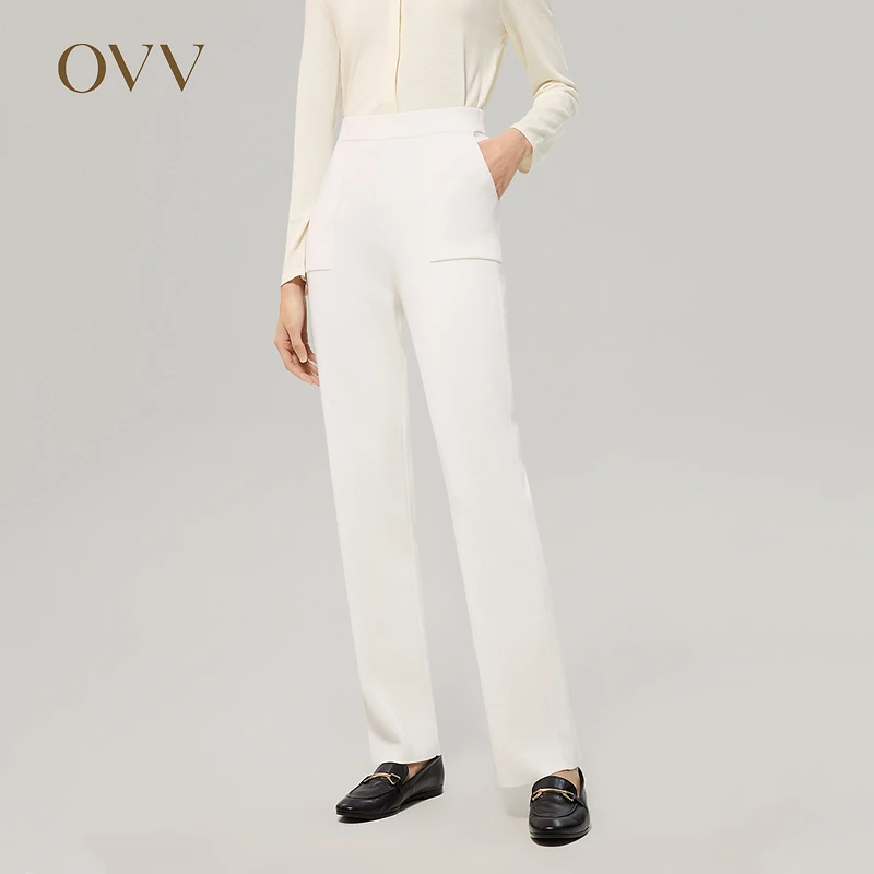 OVV秋冬热卖新款女装棉质混纺挺括软糯针织裤GKZZJ32102A