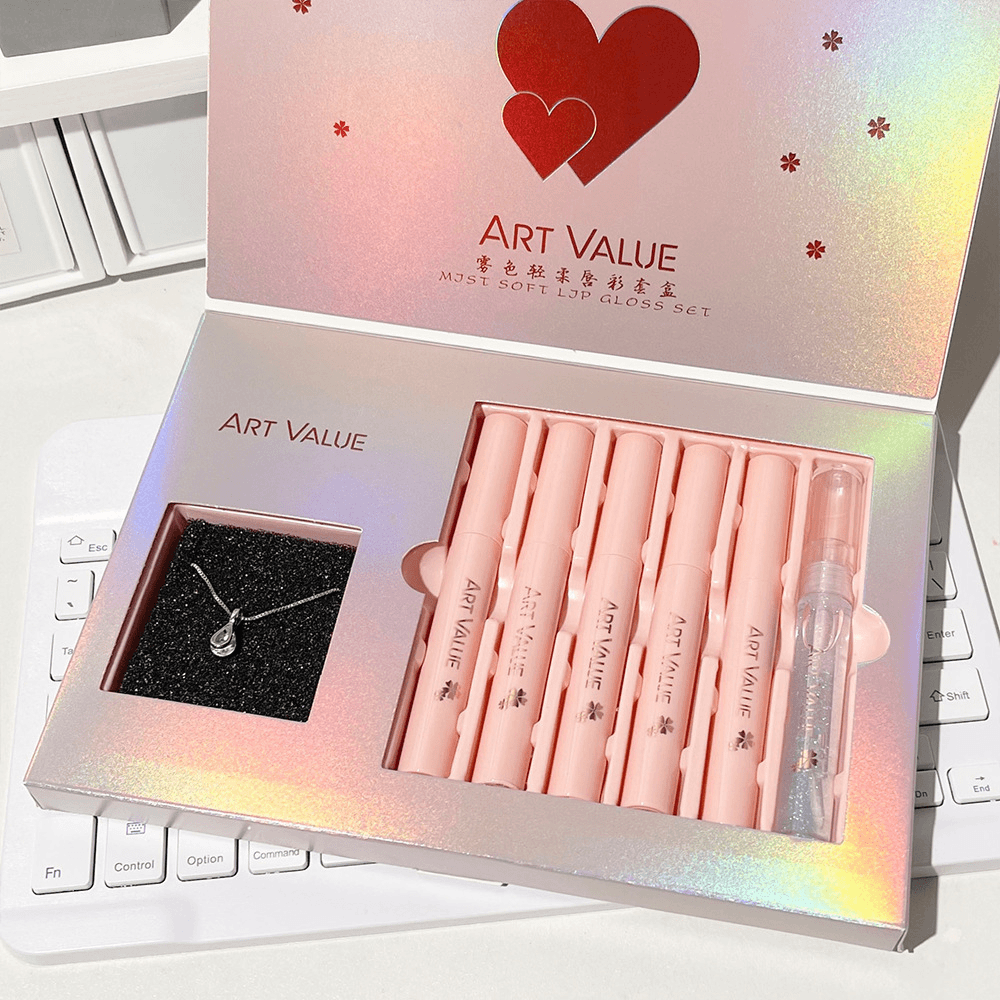 art value 唇釉+项链送礼物雾色轻柔唇彩项链套盒顺滑哑光唇泥滋润水光持妆