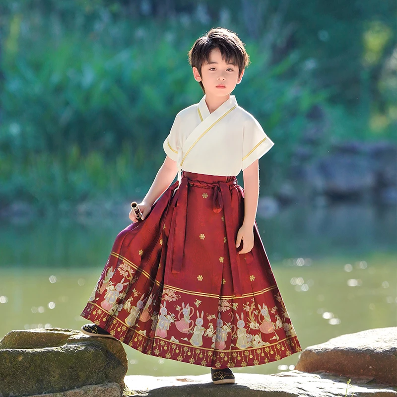 99262男童汉服马面裙小男孩唐装夏款中国风儿童古风马面汉服