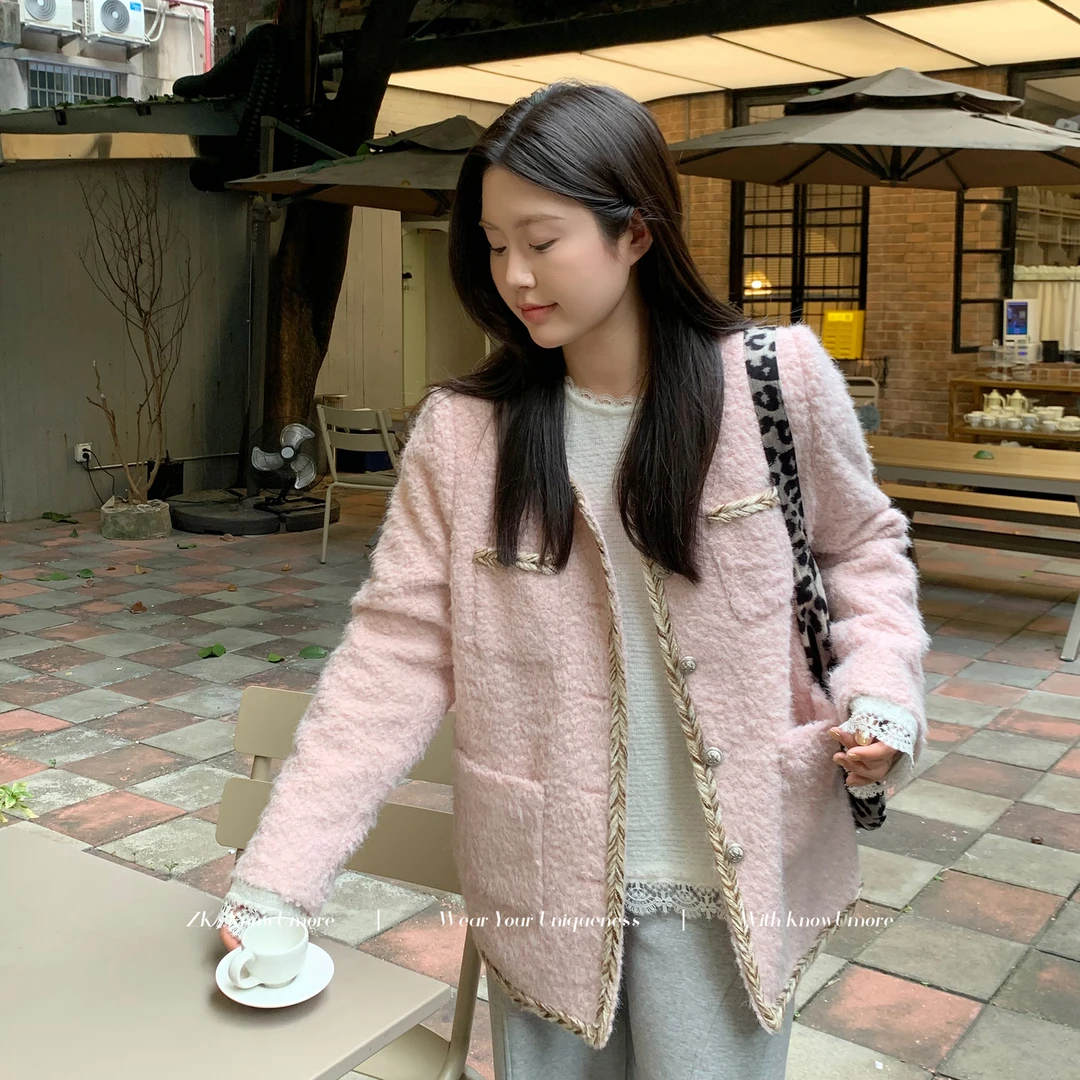 知葵微胖定制【凛冬恋曲】红人上新秋冬小香风毛绒外套女12243D8462