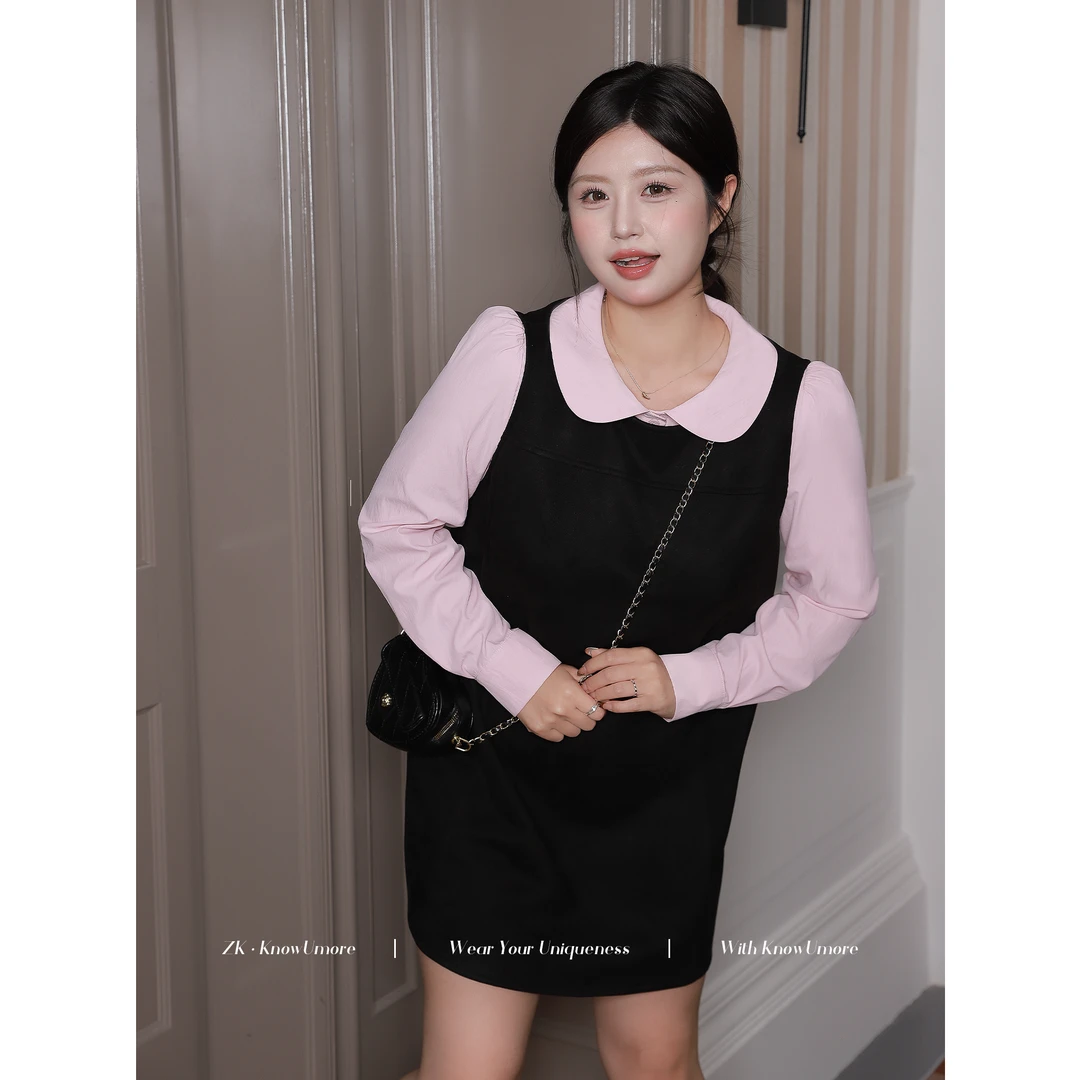 知葵微胖定制【秀场新锐】初秋赫本风韩系无袖连衣裙12242TZ5977