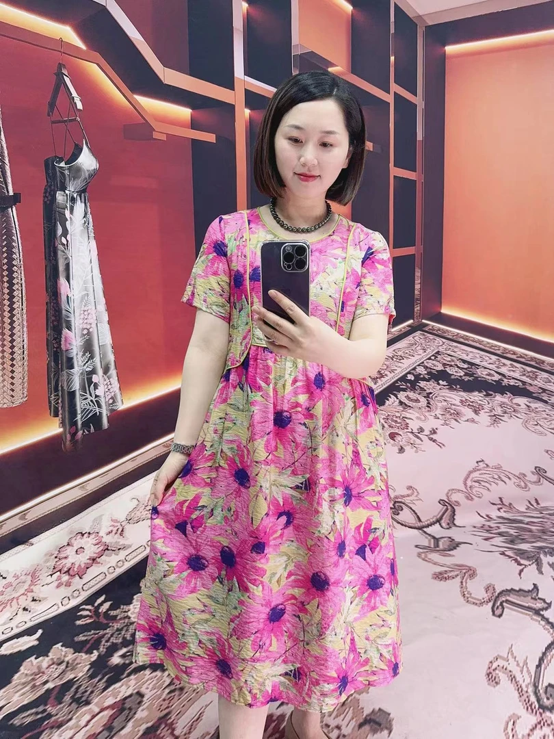 【100支天丝纯苎麻】夏季碎花显瘦民国风气质文艺女装连衣裙199