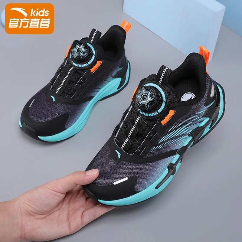 安踏弓速男童跑步鞋减震轻便网面透气中大童小学生跑鞋儿童运动鞋