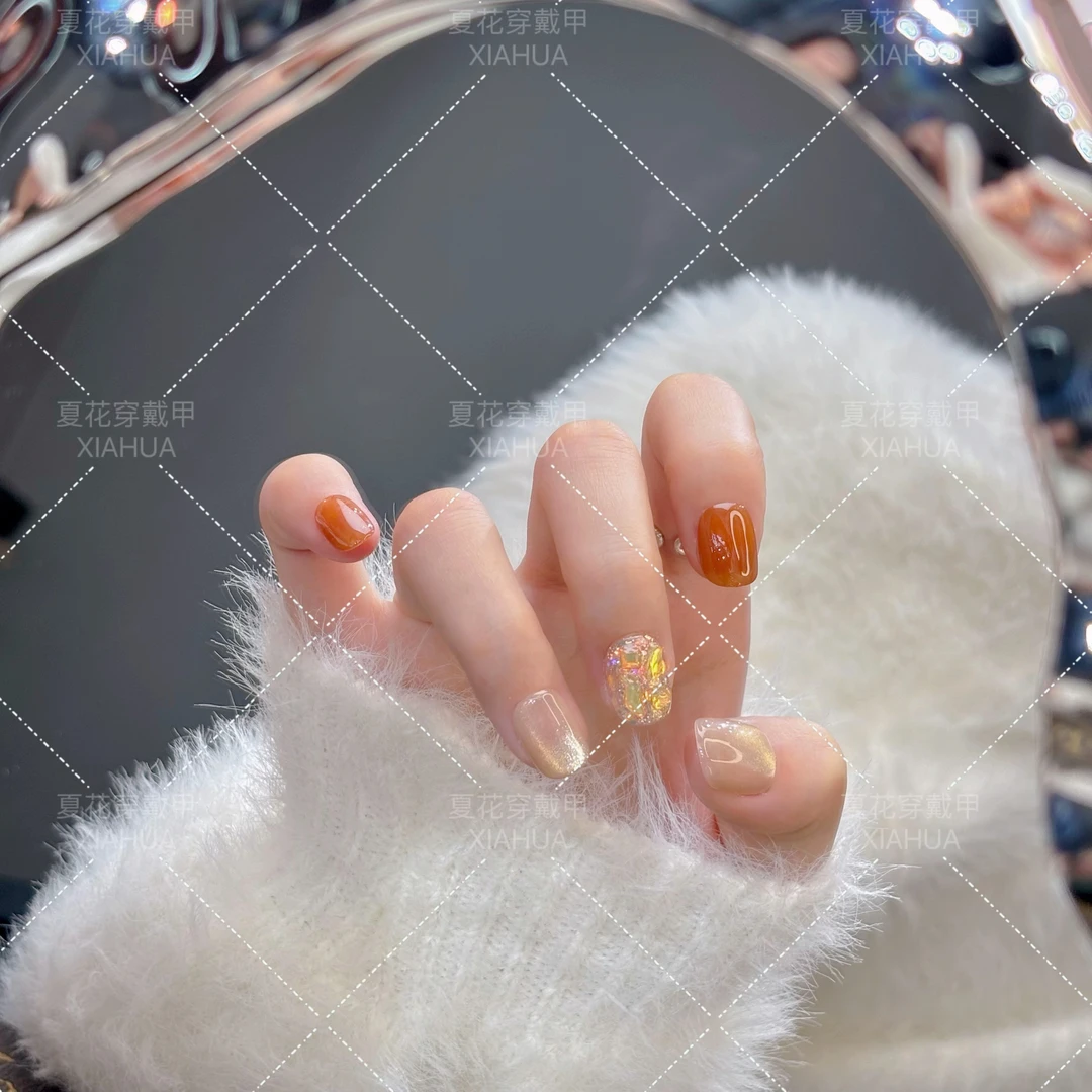 【纽约时代】高品质纯手工穿戴气质美甲穿戴甲轻奢拆卸美甲短10片