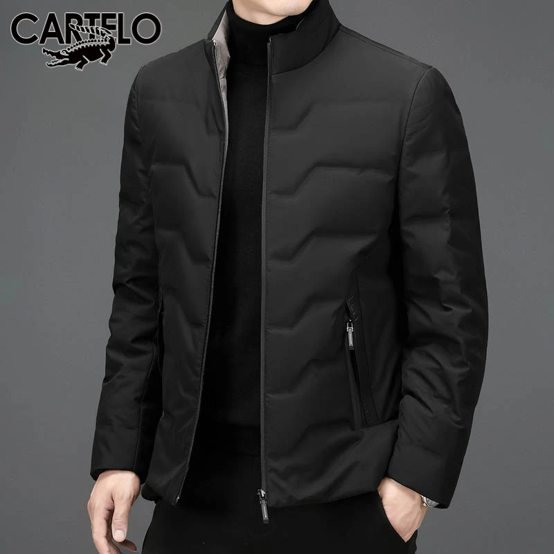 鳄鱼羽绒服冬季新款男士商务保暖防寒百搭休闲羽绒衣立领韩版外套