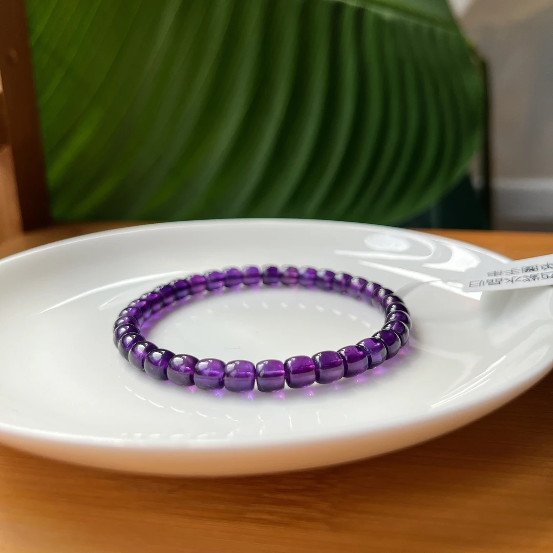 巴西紫水晶归圆单圈手串5.8mm