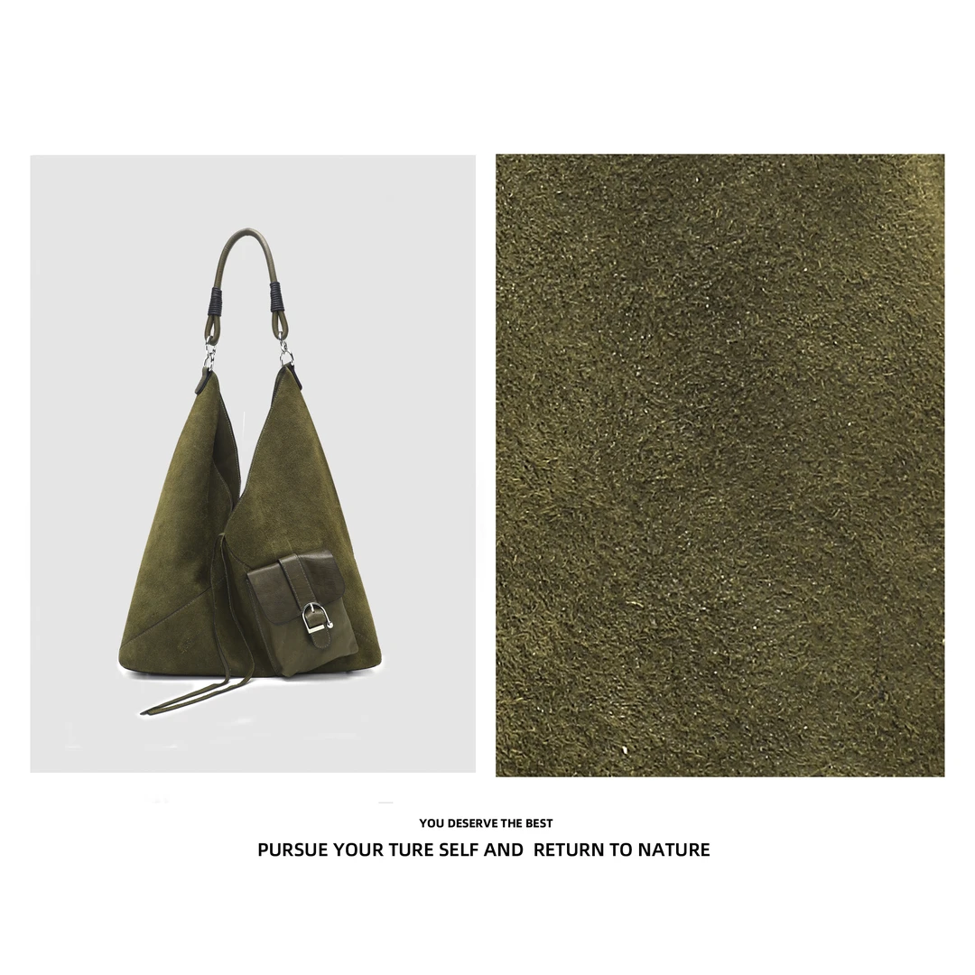 【周大喜】2024秋冬时尚休闲百搭小众水桶包GY9527绿色