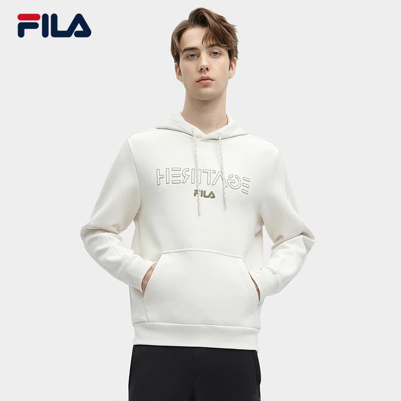 Fila/斐乐2024春秋款男士连帽卫衣休闲时尚针织上衣休闲百搭