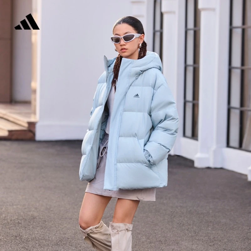 流光风 阿迪达斯官方 男女款拒水防泼防风保暖连帽羽绒服 JM9128