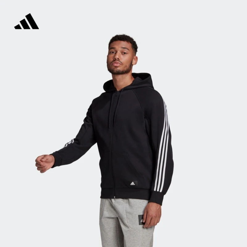 阿迪达斯官方 男款运动连帽夹克外套 adidas GM6450