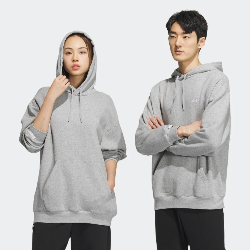 阿迪达斯官方 男女款加绒加厚运动连帽卫衣套头衫 adidas IV7586