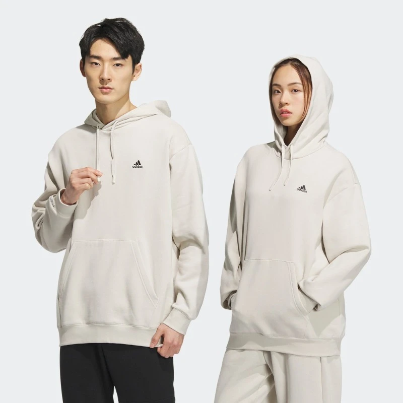 阿迪达斯官方 男女款加绒加厚运动连帽卫衣套头衫 adidas IV7584