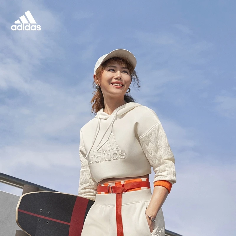 阿迪达斯官网 女款宽松运动休闲连帽长袖套头卫衣MET HOOD HM7104