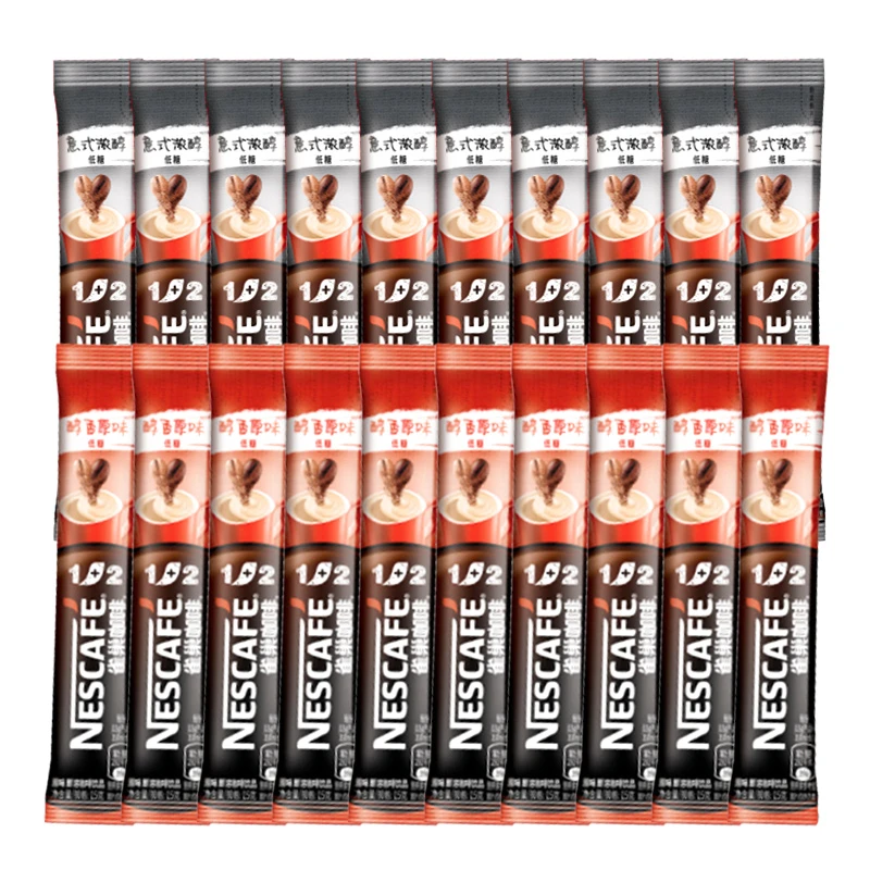 雀巢咖啡1+2原味提神条装即溶条装整盒微研磨特浓速溶冲泡咖啡粉