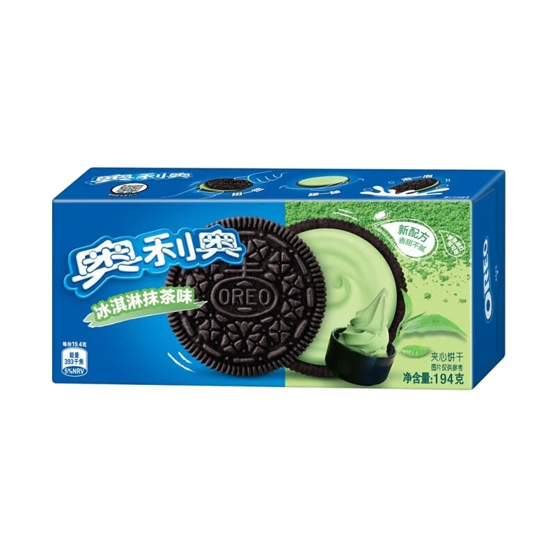 奥利奥饼干美味实惠装194g盒装冰淇淋夹心抹茶味办公室小吃零食by
