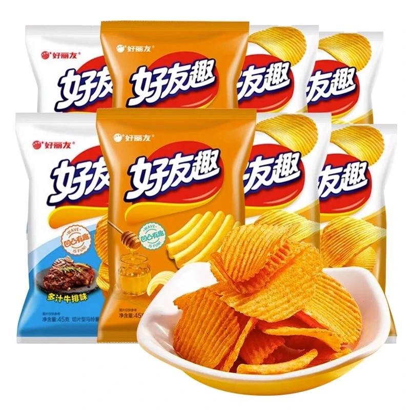 好丽友好友趣薯片包装组合韩国泡菜味牛排味土豆薯条膨化小零食by