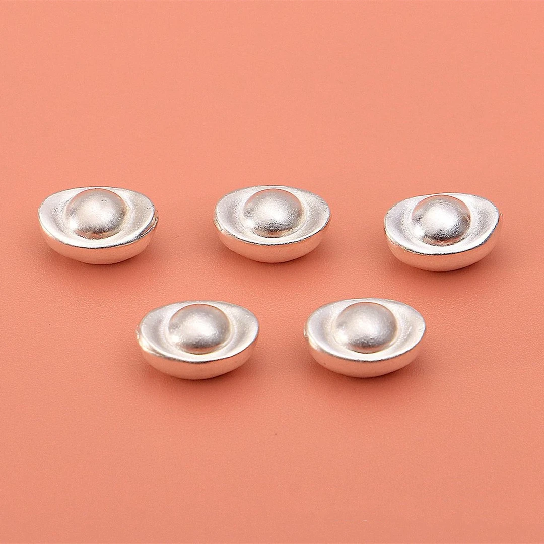 实心仿银小元宝 雪花银元宝聚宝盆填充物 1厘米精品元宝摆件装饰