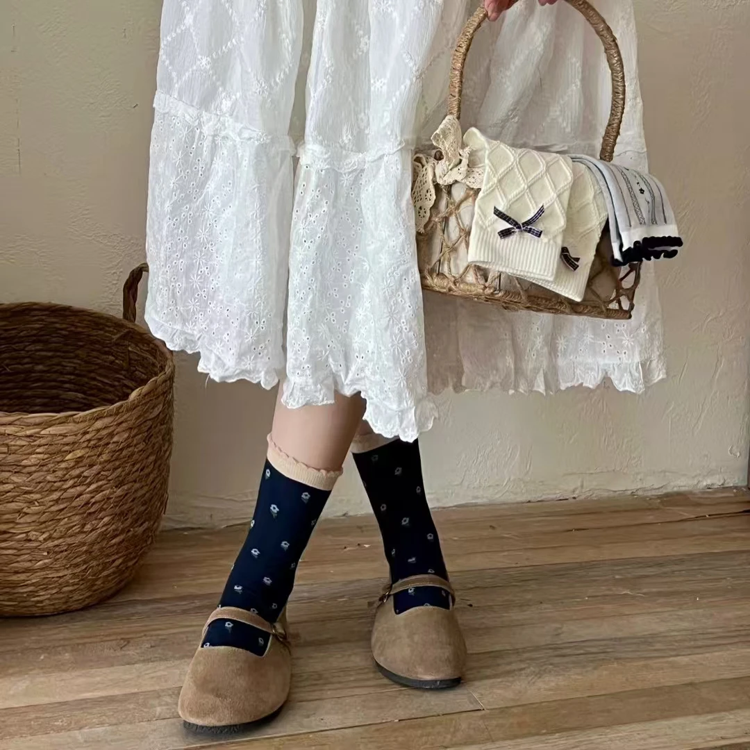 仙女拆【袜子对对碰】秋冬新款小香风多巴胺百搭透气款清新可爱女生