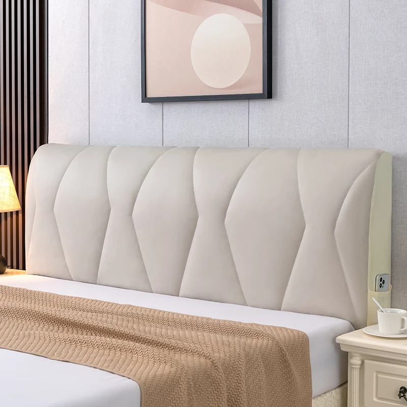 科技布品质套罩全包夹棉加厚高档皮木床靠背设计床头优质大气罩套