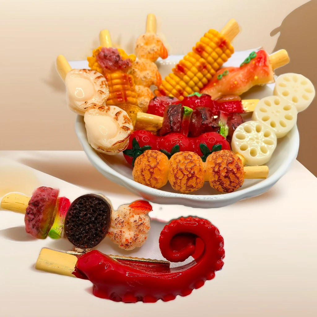 2025新款【大关东煮发卡5cm】关东煮串串仿真食玩发卡 出行必备可爱