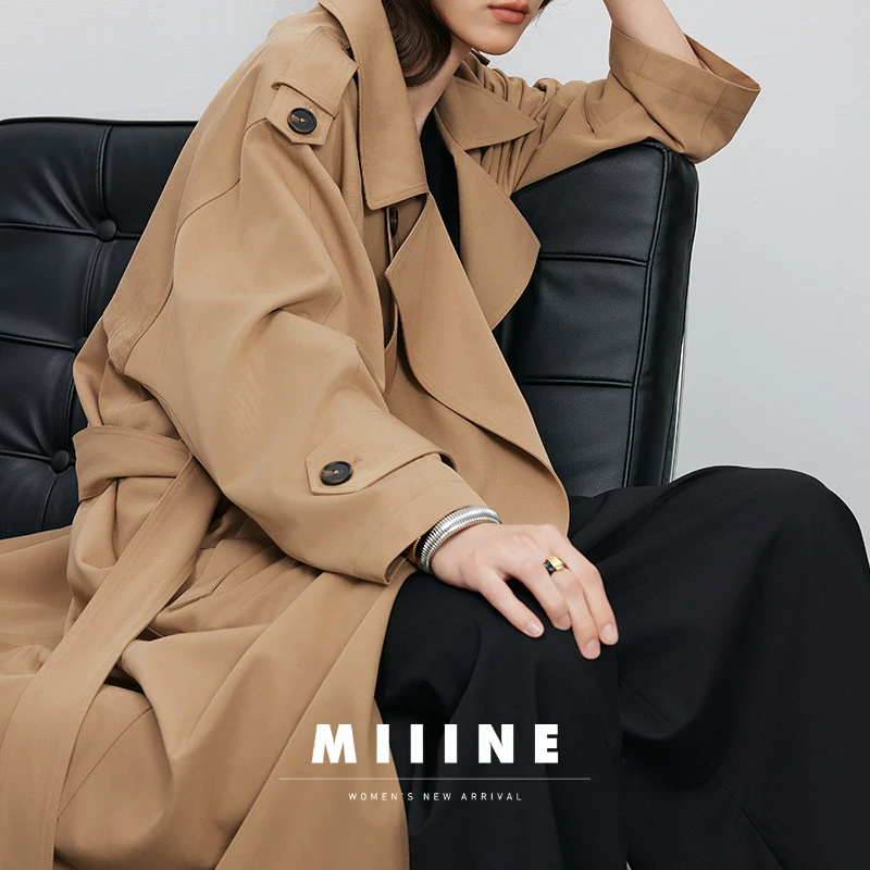 【靓影】店主私服/轻熟卡其色高级感不规则法式设计感百搭风衣