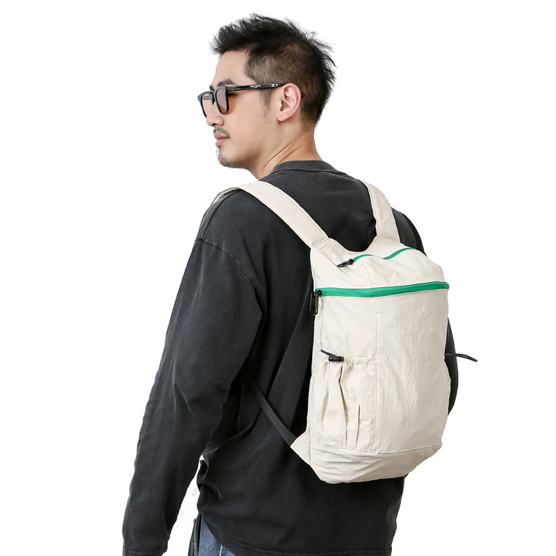 超轻便双背包短途旅行休闲男士皮肤包户外运动撞色背包防泼水男包