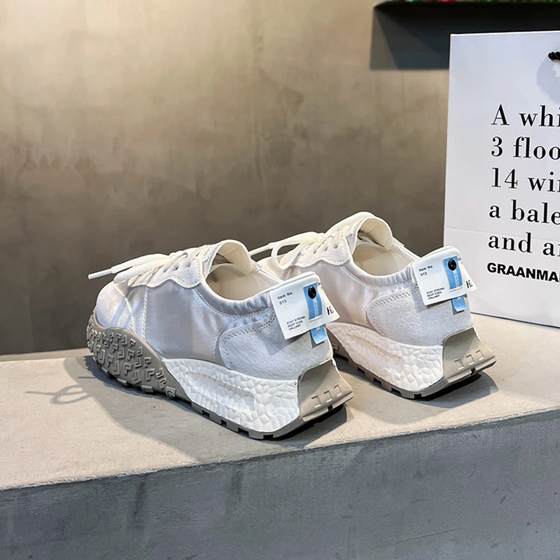 银色德训鞋女网红爆款2025夏季新款厚底轻便透气帆布阿甘鞋板鞋