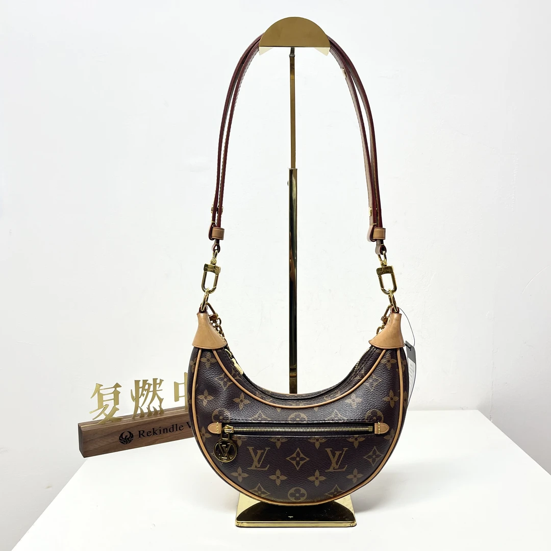 95新 LouisVuitton/路易威登 复燃精选/LV 老花豌豆斜挎包 芯片款