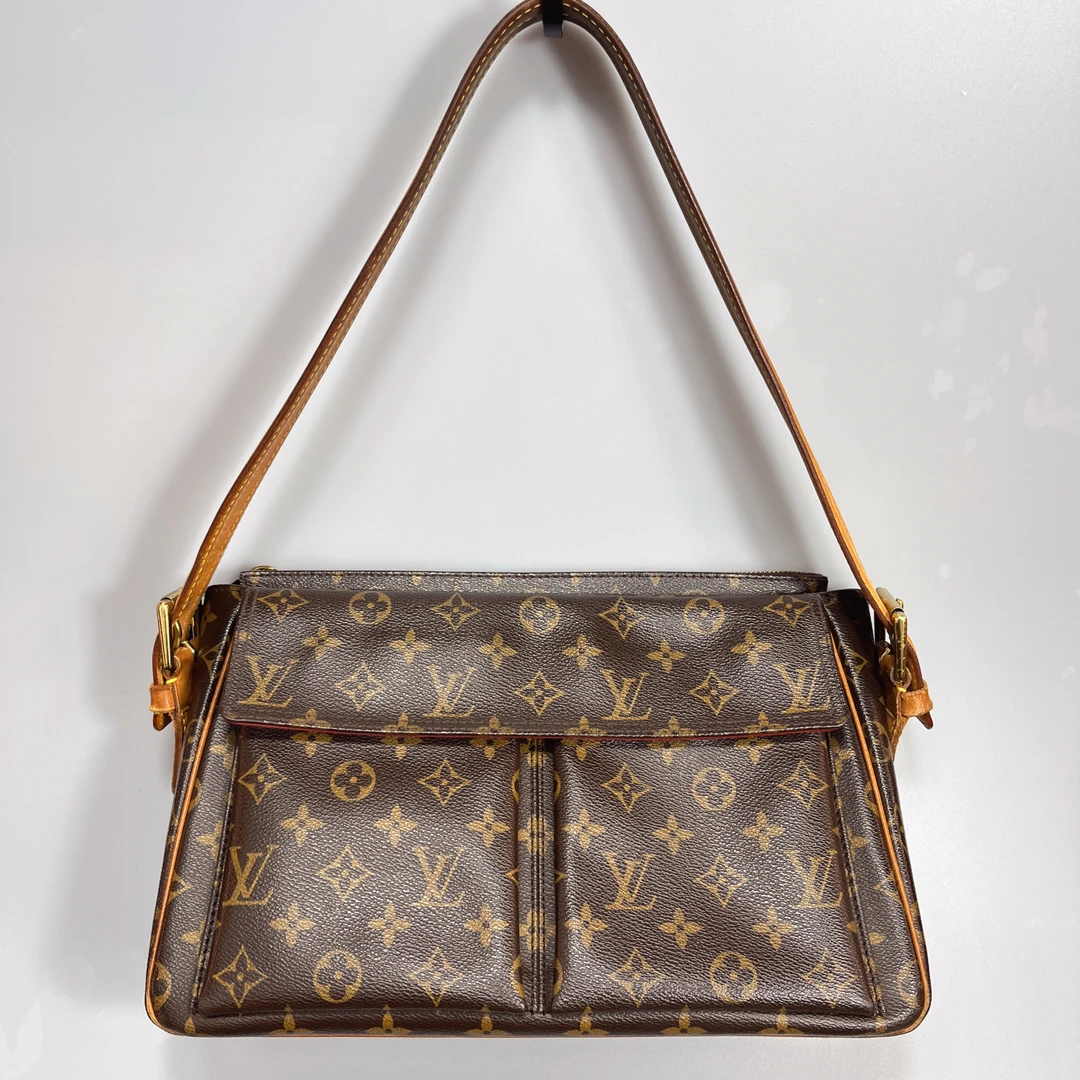 95新 LouisVuitton/路易威登 复燃精选/中号老花骆驼单肩包