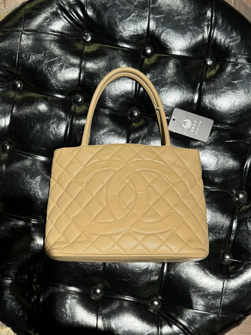 95新 Chanel/香奈儿 复燃精选/香奈儿 希尔顿 奶茶色 菱格纹