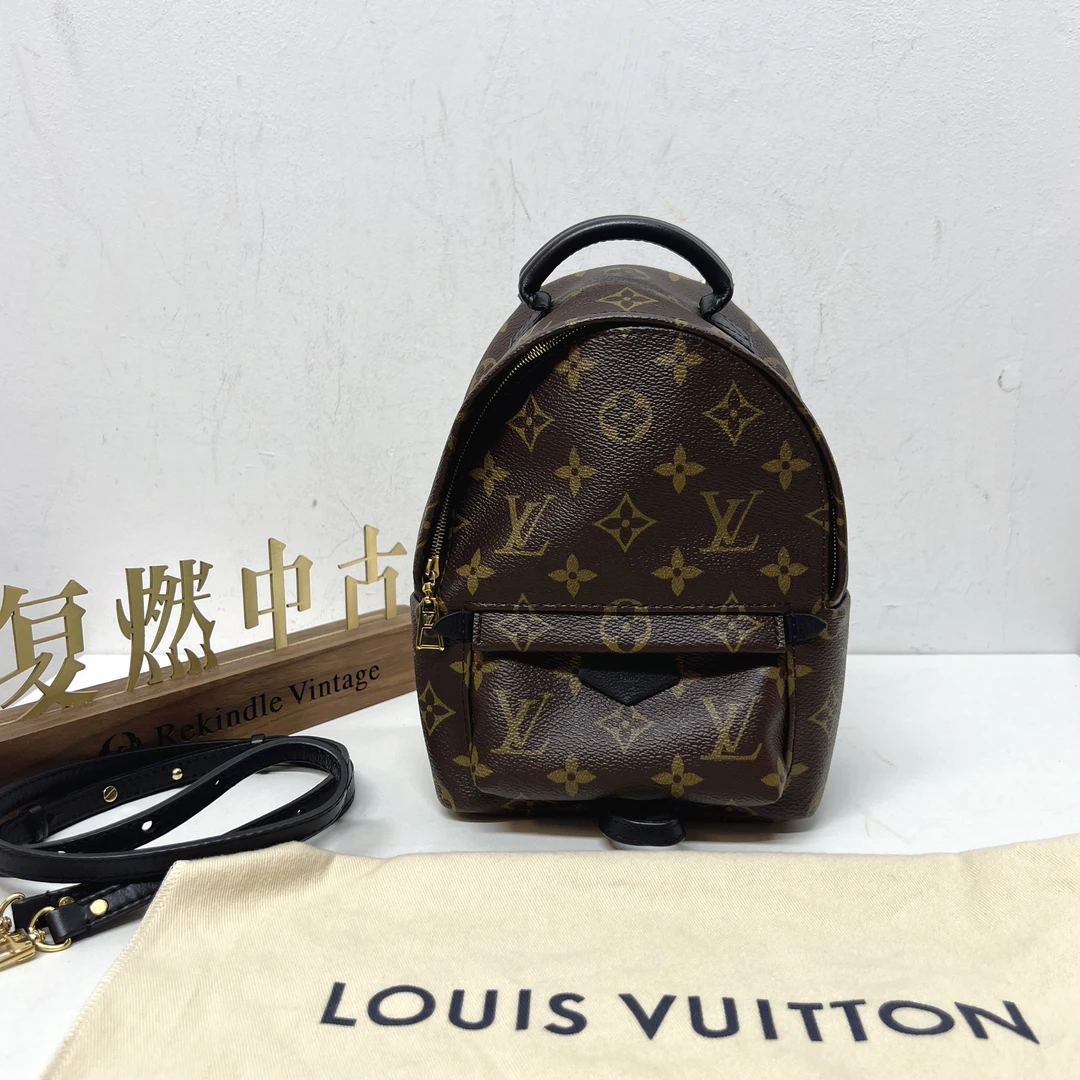 95新 LouisVuitton/路易威登 复燃精选/LV 老花mini双肩包 18年