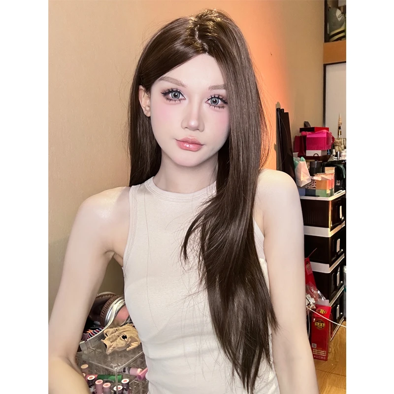 小U专属【清冷栗子】精修版假发 二代小额蕾丝进口丝自然蓬松时尚