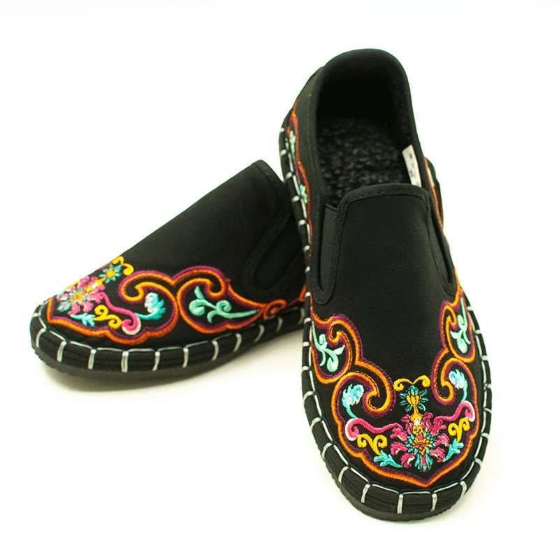 布仆绣艺老北京布鞋手工千层底男女同款休闲国风百搭冬款汉服加绒