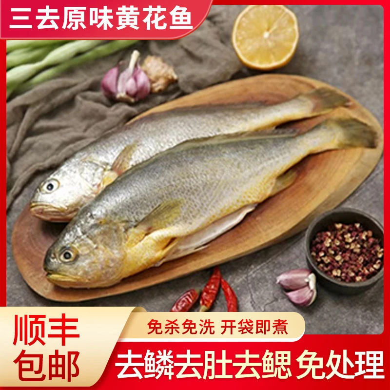 连云港发货 精品黄鱼 去鳞去腮去内脏 8两-9两左右/条 到手四条