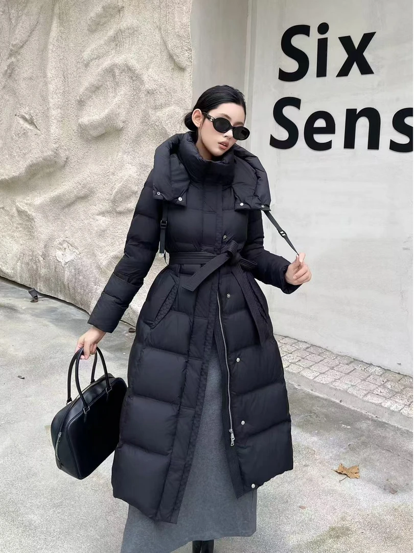 【8825YX039】云朵零压泡芙轻奢保暖羽绒服双门襟连帽修身