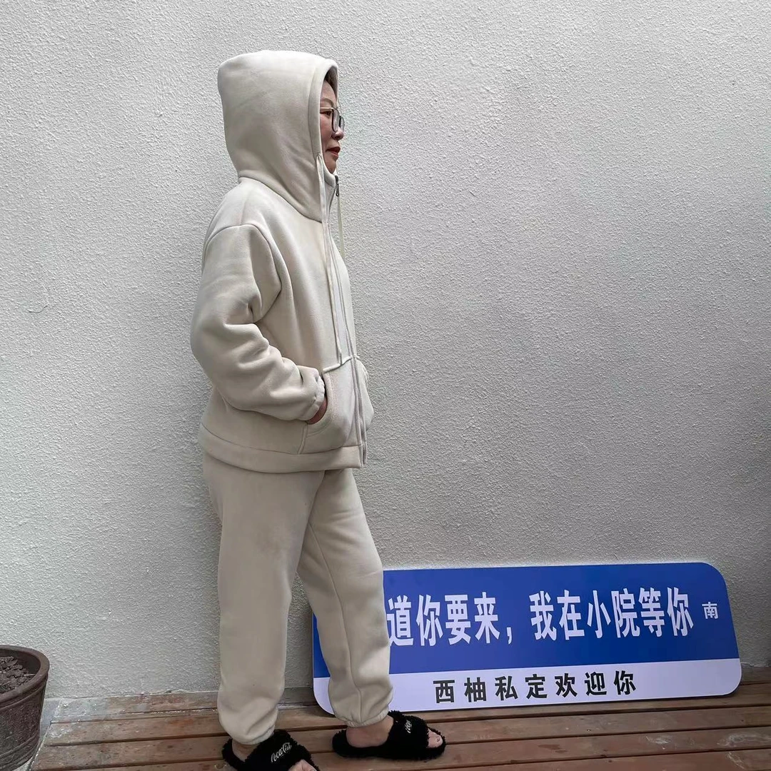 2024二代升级海豚绒加厚加绒大口袋外穿家居服睡衣连帽运动