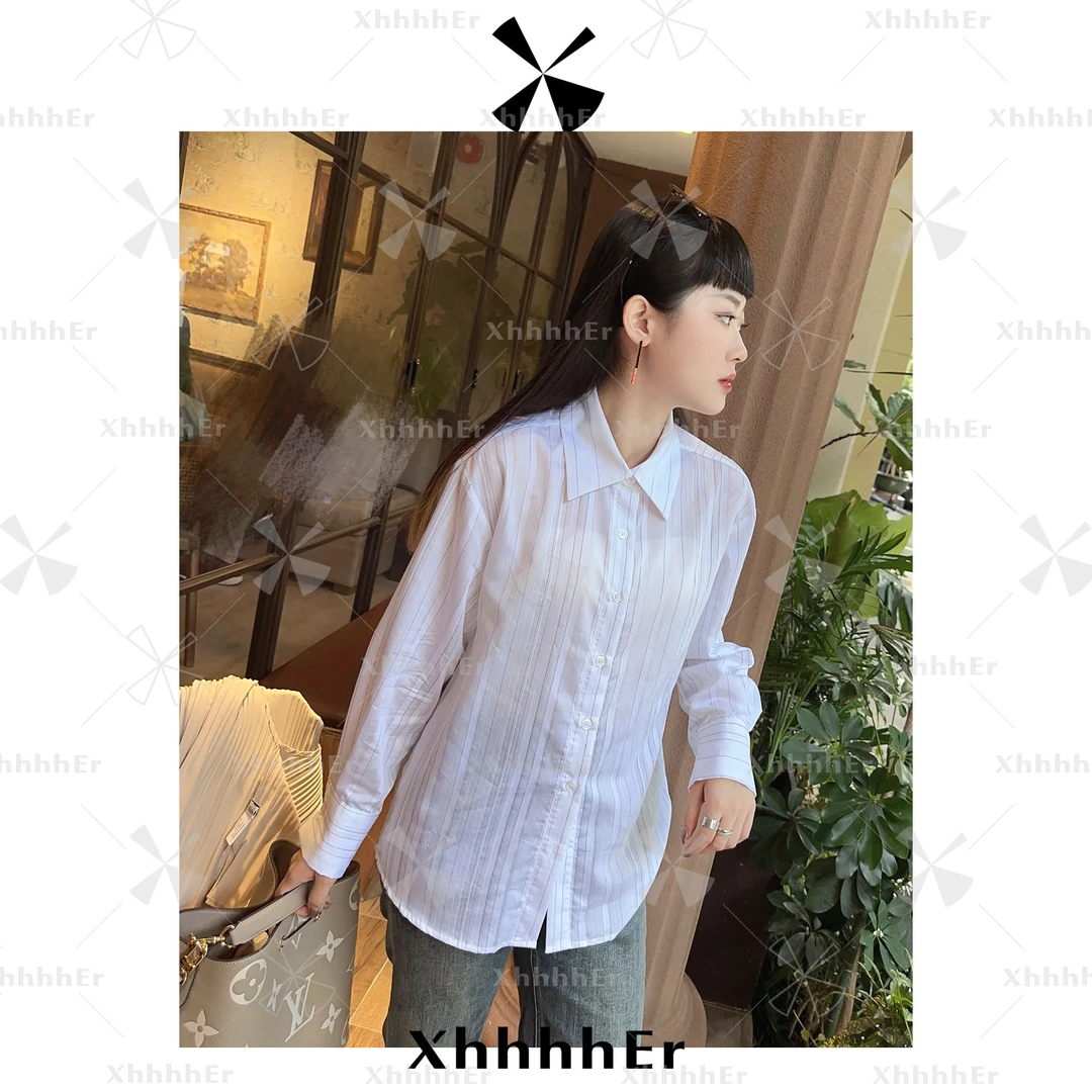 辛儿/小个子长袖设计感时尚白色百搭气质复古小众韩版衬衫 XY1051